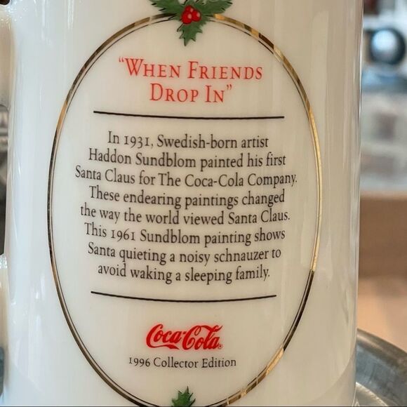 Vintage Coca-cola 1996 “WHEN FRIENDS DROP IN”  Christmas Mug - Picture 3 of 3